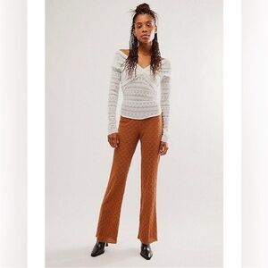 Free People Ona Ona Lace Flare Pants